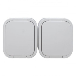 Gniazdo podwójne n/t 2x2P+Z, bryzgoszczelne z klapką B2, IP54, NT-6B2, biały,OR-OE-7806/W