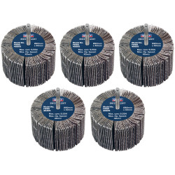 Sealey FW8040ASS 80 x 40mm Abrasive Flap Wheel on 6mm Shaft Assorted Grit - PK 5