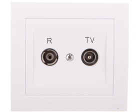 KIER Gniazdo antenowe RTV przelotowe 10dB białe GPA-10WP/00