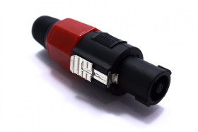 WTYK SPEAKON GŁOŚNIKOWY 4 PIN CZERWONY SKRĘCANY