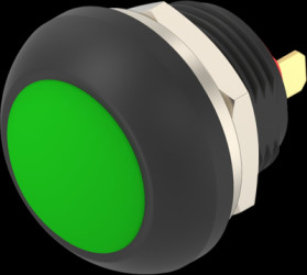 Pushbutton, 1 pole, green, unlit , 0.12 A/125 VAC, 0.2 A/50 VDC, 13.6 mm, IP68, 2329360-4