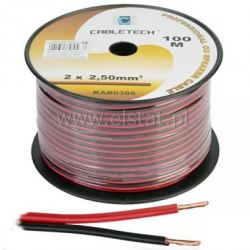 Kabel głośnikowy 2x 2,5mm CU czarno- czerwone