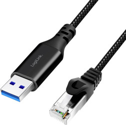 LogiLink USB 3.2 Gen 1 (USB 3.0) adapter [1x złącze męskie USB-A 3.2 (USB 3.0) - 1x złącze męskie RJ45 8p8c] CU0402 2.00