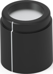 Rotary knob, 3.17 mm, plastic, black, Ø 11.1 mm, H 12 mm, 5-1437624-9