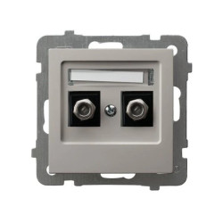 AS Gniazdo antenowe typu F podwójne kaszmir GPA-2GF/m/82