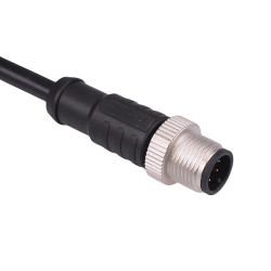 8 Way M12 Prewired Male Industrial Circular Connector IP68 2A 30V