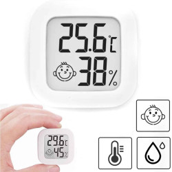Termometr z higrometrem biały mini LCD pokojowy