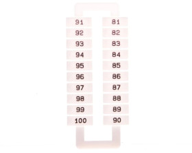 Oznacznik do złączek szynowych EURO 2,5-70mm2 /81-100/ biały 43192 (nadruk 81-100)/1 blister=20 szt/