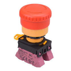 YW1B-V4P02R 22mm Emergency Stop Switch Push-In Terminals SPST 2NC IDEC