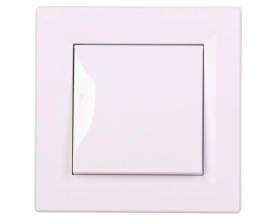 Łącznik Asfora bryzgoszczelny pojedynczy IP44 biały z ramką EPH0100221