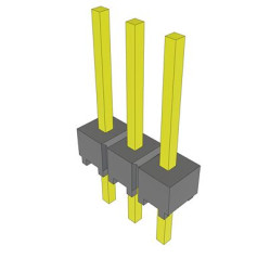 Wtyk PCB 3-pinowe raster: 2.54mm -rzędowe Samtec Przewlekany