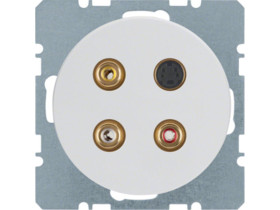 BERKER R.1/R.3 Gniazdo cinch/S-Video biały 3315322089 HAGER