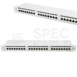 Patch panel RACK 19" kat.6 24p FTP z półką 1U szary LANBERG