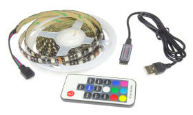 Taśma LED RGB 5V/USB 3m sterowanie pilotem RF