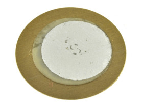 Buzzer piezoelektryczny; FT-15T-3.4A1; fi 14mm; 3,3kHz; powierzchniowy (SMD); bez sprzężenia; mosiądz; blaszka; 0,5mm; 26nF