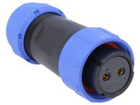 SPP2110-2GW Gniazdo 2 pin na kabel (7-12mm) okrągły, zakręcany, wodoodporny - gwint wewnętrzny