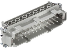 Pin contact insert, H-B 24, 24 pole, screw connection, with PE contact, 10196100