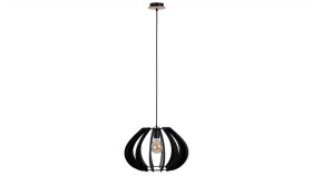Lampa Wisząca Nowoczesna Drewno 1Xe27 Nora Black