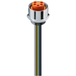 Panelowe złącze zasilające 7/8 żeńskie montaż frontowy, 5-pin(4+PE) srebrna obudowa 230 V AC/DC 9 A 0.50 mm2 RKF 50/11-04