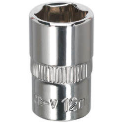 Sealey SP3812 WallDrive&#xAE; Socket 12mm 3/8&quot;Sq Drive Fully Polished