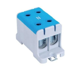 Blok rozdzielczy ‑ odgałęźny 2 ‑ polowy 16-95mm2 niebieski montaż płaski FJ-E95/2/B 1000061