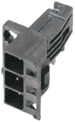 Pin header, 3 pole, pitch 5 mm, angled, black, 1063170000