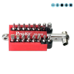 Zestaw bitów 16szt z mini kluczem grzechotką, Proskit SD-2616