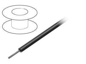 1851 BK005 Przewód na rolce o długości 30,5m linka Cu, 600V PVC czarny 28 AWG