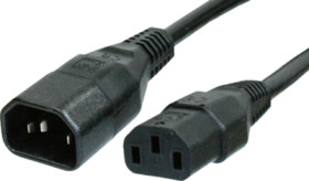 Extension cable, International, C14-plug, straight on C13 socket, straight, HARSJT 3 x AWG 17, gray, 2.5 m, C14G-HARSJT3X17(1,0)