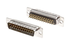 Złącze D-Sub 25-pinowe Męski Proste Przewlekany raster 2.77mm Złoto na niklu