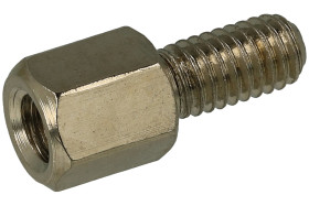 Dystans; DMM3ZW5; M3; zewnętrzny/wewnętrzny; 5mm; 6mm; 3mm; 5mm; tulejka dystansowa gwintowana; sześciokątna; mosiądz niklowany;