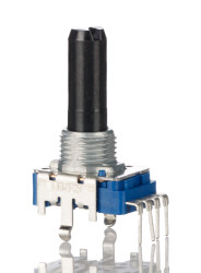 Potencjometr węglowy 100kΩ typ Obrotowy Alps Alpine średnica wału 6 mm 0.05W Montaż panelowy, Przewlekany