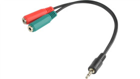 Adapter Mini Jack Stereo (M) - Mini Jack (F) X2 (Słuchawki I Mikrofon) 12Cm