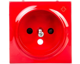 Simon 54 Pokrywa gniazda pojedynczego z przesłonami antybakteryjna czerwona DGZ1ZP/AB22