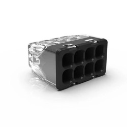 Szybkozłączka samozaciskowa bezgwintowa MINI do drutów (0,2 do 2,5 mm²), 8 torów, PC218S transparentna 89244000 /50 szt./