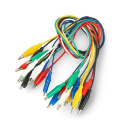 Przewody krokodylkowe 22AWG 27mm - 40cm kolorowe - 12szt