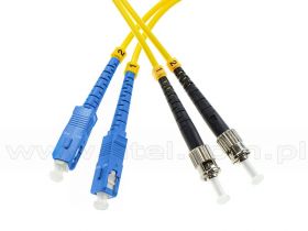 Patchcord światłowodowy SC/UPC-ST/UPC, SM, 9/125, dupleks, włókno G652D, 2m