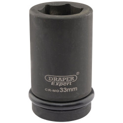Draper Expert 05147 Expert 33mm 1&quot; Sq. Dr. Hi-Torq&#xAE; 6 Point Deep Impact Socket