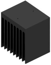 Extruded heatsink, (L x W x H) 75 x 90 x 100 mm, 0.9 to 0.4 K/W, black anodized, 10020943