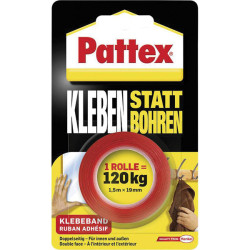 Pattex PXMT2 Double-Sided Tape 1.5m x 19mm Waterproof UV-Resist