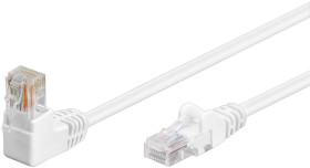CAT 5eKabel łączący 1x 90 pod kątem,U/UTP, Biały - Długość kabla 0.5 m