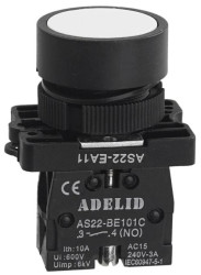 Przycisk sterowniczy biały 1xNO 10A IP54 AS22-EA11