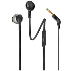 Słuchawki Douszne JBL T205 Przewodowe z pilotem, Czarne, Jack 3,5 Mikrofon