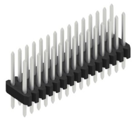 Pin header, 30 pole, pitch 1.27 mm, straight, black, 10061308