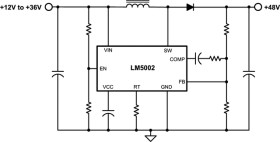 3.1-75V Wide Vin, 0.5A Current Mode Boost, Flyback, Sepic Converter