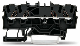 4-wire feed-through terminal, spring-clamp connection, 0.25-2.5 mm², 1 pole, 18 A, 8 kV, black, 2001-1405