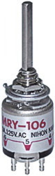 Przełącznik obrotowy, SPST, 0,1 → 100 mA przy 20 mV → 28 V, 2 A przy 30 V DC, 3 A przy 125 V AC, 30 V dc,