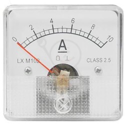 Amperomierz analog n/t 10A DC 5x5cm + bocznik