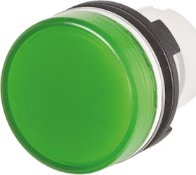 Pushbutton, illuminable, waistband round, green, front ring white, mounting Ø 22.3 mm, 46-2T00.10H0.000