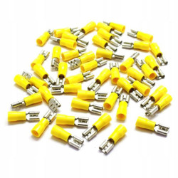 KONEKTOR IZOLOWANY ŻEŃSKI ŻÓŁTY 6.4mm 100 SZTUK